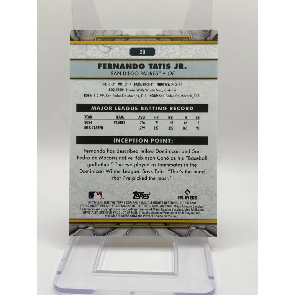 2025 Topps Inception Fernando Tatis Jr. Red Parallel 77/99 SP San Diego Padres